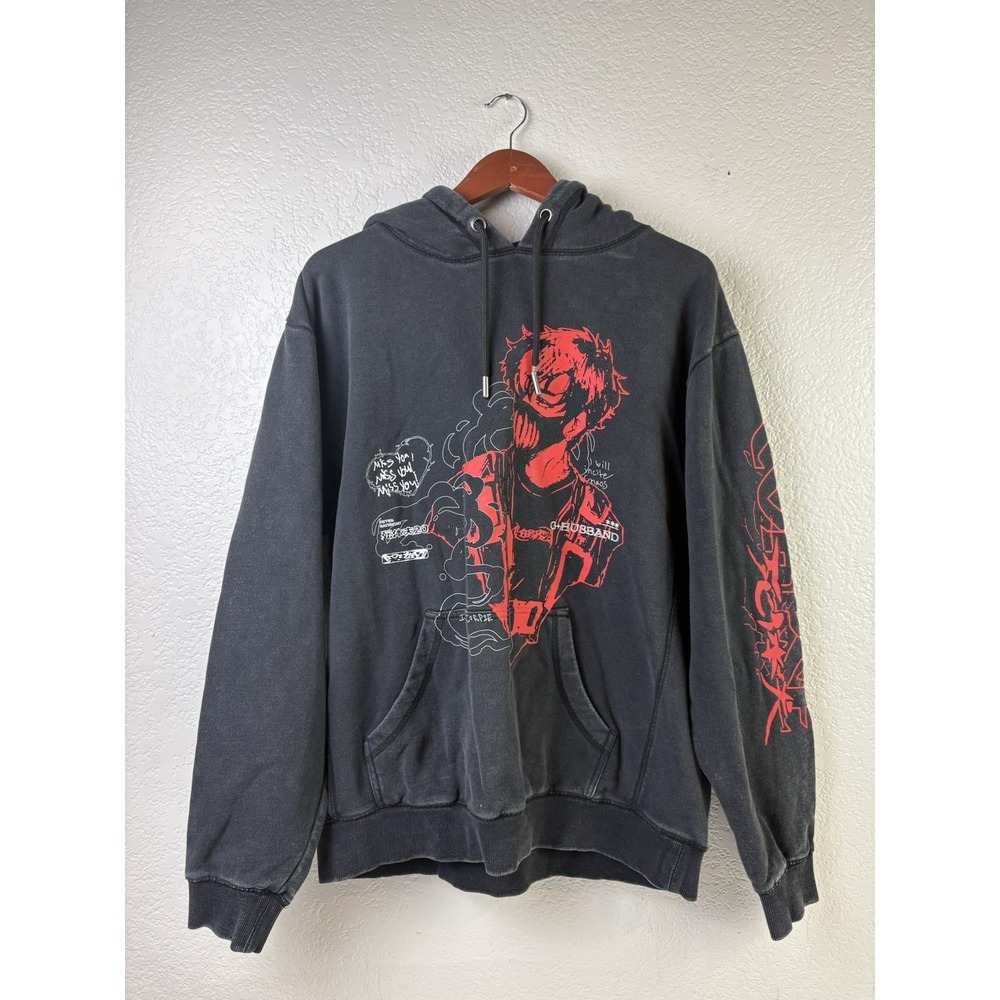 Corpse‎ Husband Hoodie Men's Size L Black Anime Pullover Emo Goth